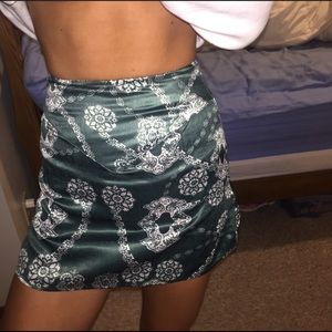 Silk, scarf pattern mini skirt